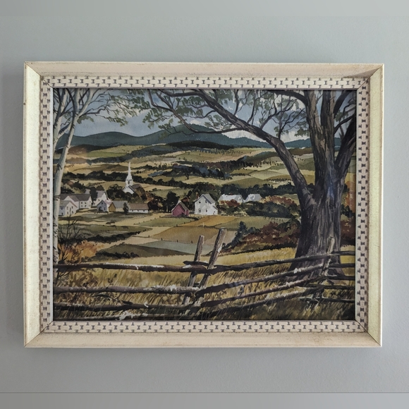 2 Vintage Watercolor Country Scene Framed Prints by Artist John Rogers - Picture 8 of 15